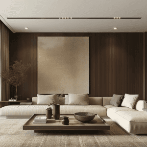 SA001-1 بديل خشب بني داكن بخطوط طولية فاخرة