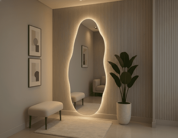 بديل خشب بيج بخطوط طولية ناعمة