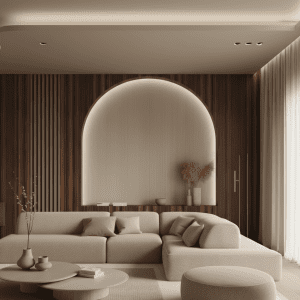 SA001-5 بديل خشب داكن بخطوط نحاسية