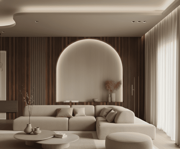 SA001-5 بديل خشب داكن بخطوط نحاسية