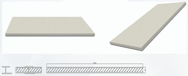 بديل شيبورد رمادي فاتح بنقشة قماشية أنيقة