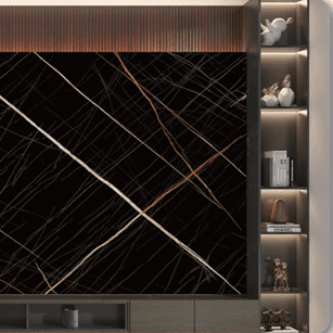 بديل رخام أسود بعروق ذهبية فاخرة