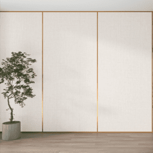 بديل شيبورد أبيض مطفي بنقشة قماشية